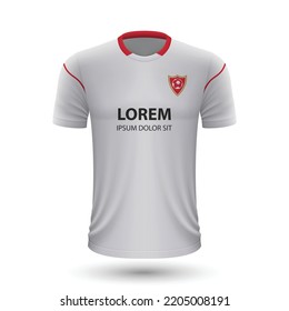 Realistic soccer shirt Sevilla, jersey template for football kit 2022