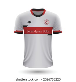 Realistic soccer shirt Stuttgart 2022, jersey template for football kit. Vector illustration 
