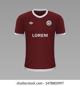 Realistic soccer shirt Torino 2020, jersey template for football kit. Vector illustration