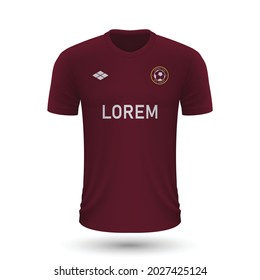 Realistic soccer shirt Torino 2022, jersey template for football kit. Vector illustration 