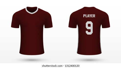 Realistic soccer shirt Torino, jersey template for football kit. Vector illustration