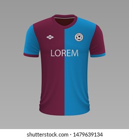 Realistic soccer shirt Trabzonspor 2020, jersey template for football kit. Vector illustration
