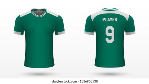 Realistic soccer shirt Werder Bremen, jersey template for football kit. Vector illustration