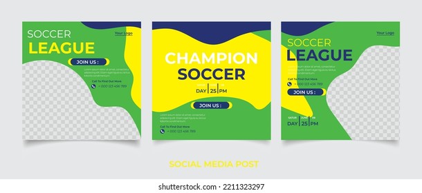 Realistic Soccer Social Media Post Template