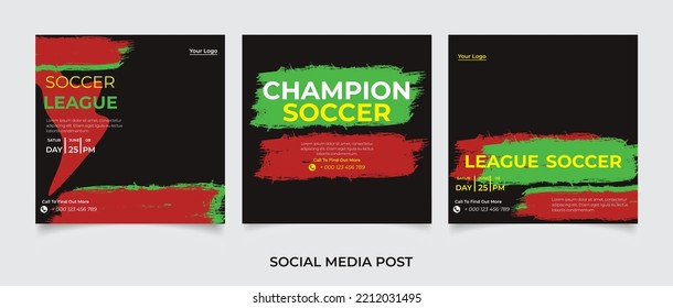 Realistic Soccer Social Media Post Template