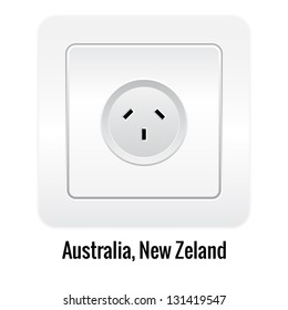 Realistic socket illustration isolated on white. Australia, New Zeland type.