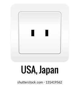 Realistic socket illustration isolated on white. USA and Japan type