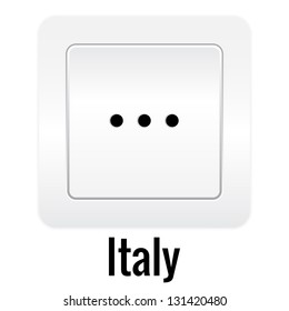Realistic socket illustration isolated on white. Italy type.