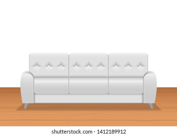 Realistic sofa vector design illustration