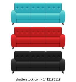 Realistic sofa vector design illustration