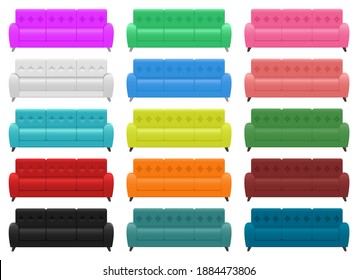 Realistic sofa vector design illustration isolated on white background