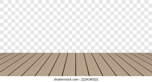 Realistic soft brown wood floor and grey checkered background vector illustration.