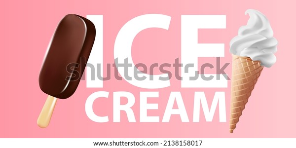 Realistic soft ice\
cream waffle cone. Soft serve ice cream, 3d vector american sundae\
swirl in wafer cone or machine vanilla ice cream. Fast food\
restaurant frozen\
dessert