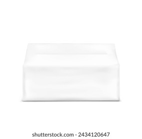 Realistic soft pack for facial tissue mockup. Vector illustration isolated on white background. Can be use for template your design, presentation, promo, ad. EPS10.