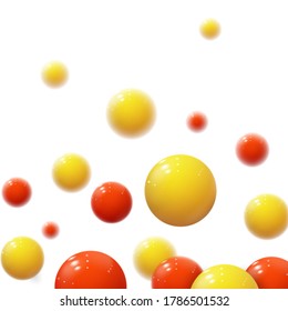 Realistic soft spheres. Plastic bubbles. Glossy balls