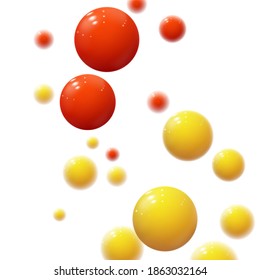 Realistic soft spheres. Plastic bubbles. Glossy balls