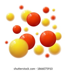 Realistic soft spheres. Plastic bubbles. Glossy balls
