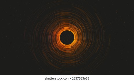 Realistic Solar Black Hole on Galaxy Background.planet and physics concept design,vector illustration.