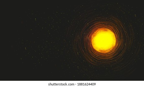 Realistic Solar Spiral Black Hole on Galaxy Background.planet and physics concept design,vector illustration.