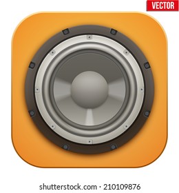 Realistic sound load Speaker icon. Music Vector illustration isolated on white background.