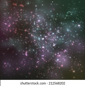Realistic space illustration with stars and nebulas. EPS10 vector image.