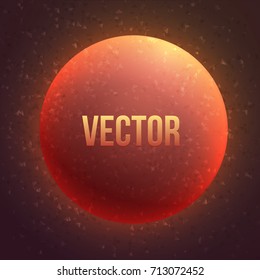 Realistic space planet. Vector solar illustration. Vector background illustration with stars and particles.