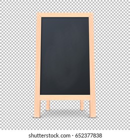 Realistic special menu announcement board icon. Vector clean restaurant outdoor blackboard background. Mockup of chalkboard for restaurant menu, isolated on transparent background.