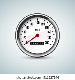 Realistic speedometer device vector illustration