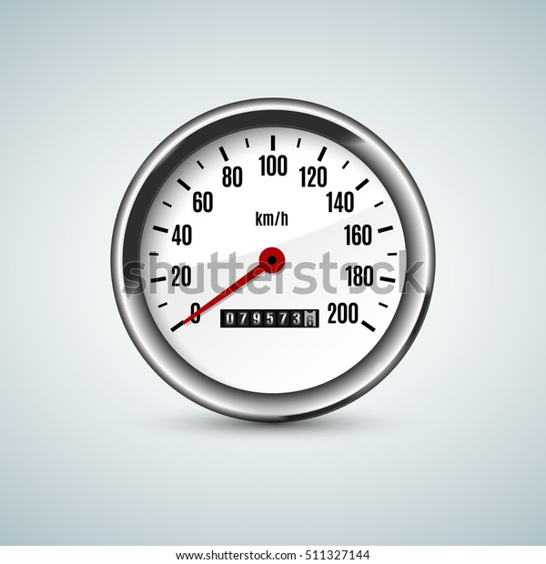 Realistic\
speedometer device vector\
illustration