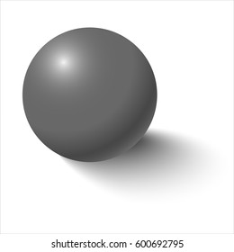 realistic sphere with shadow on white background vector illustration
