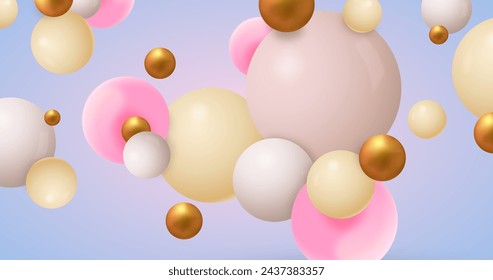 Realistic spheres geometric background vector design in eps 10