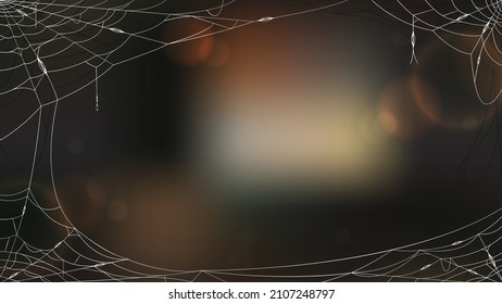 Realistic Spider Web Background at The End of The Room