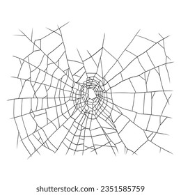 Realistic Spider Web, Hand Draw Vector