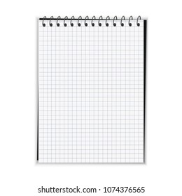 Realistic spiral blank notebook - stock vector