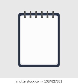 Realistic spiral notebook. Blank notepad