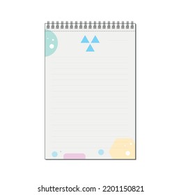 Un cuaderno de espiral realista. Nota en blanco. Ilustración del vector