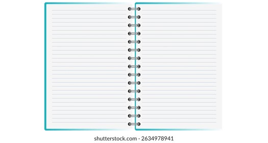 Realistic Spiral Notebook Diary Vector Illustration.	
