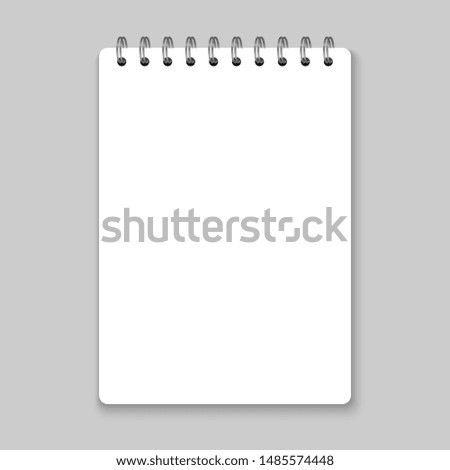 Realistic spiral notebook mockup, template copybook cover