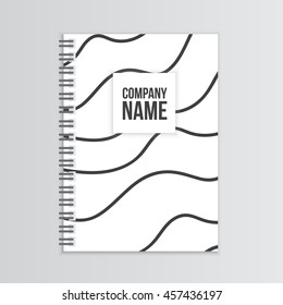 Realistic spiral notepad. Blank mockup for design