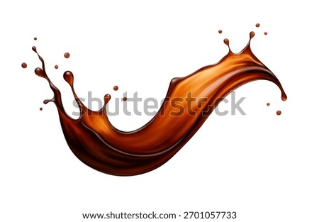 Realistic splash of Cola, tea, coffee or whiskey. Vector realistic illustration