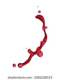 Realistic splash and drops of red wine vector illustration