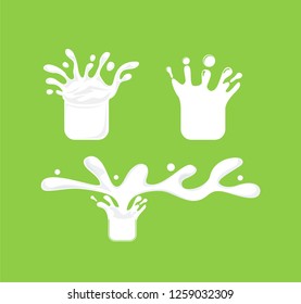 Realistic splash milk texture logo design vector eps format