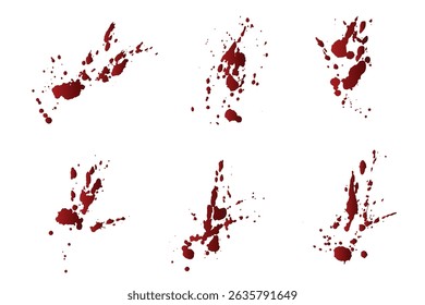 Colección de sangre roja de gradiente de salpicadura realista