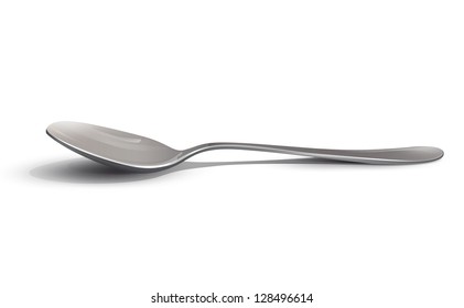 Realistic spoon. Vector design.