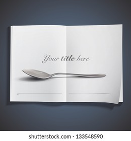 Realistic spoon. Vector design.