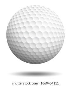 Realistic sport ball for golf on white background. Golf equipment. Realistic Isolated vector