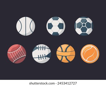 Realistic sport balls  for football, soccer, baseball,basketball, golf and tennis. Vector set illustration of balls for professional sport activities and games