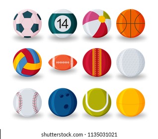 Realistic sport balls set isolated on white background. Vector illustration