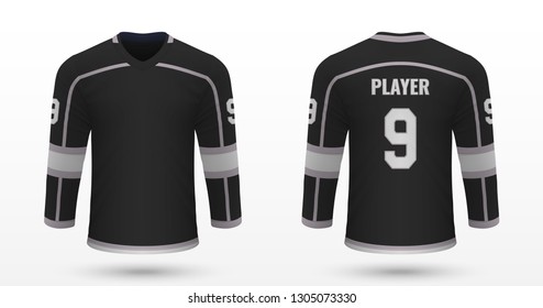 Realistic sport shirt, Los Angeles Kings jersey template for ice hockey kit. Vector illustration