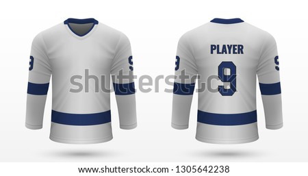 Realistic sport shirt, Tampa Bay Lightning jersey template for ice hockey kit. Vector illustration